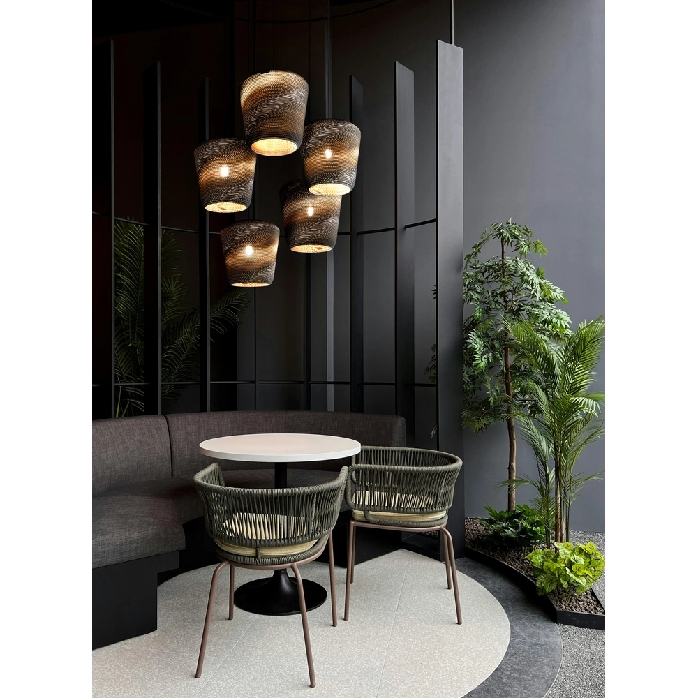 Pendant lamp Carta Moody 5x Ø34cm Think Paper shade - cocoa Masterlight 8718121420165