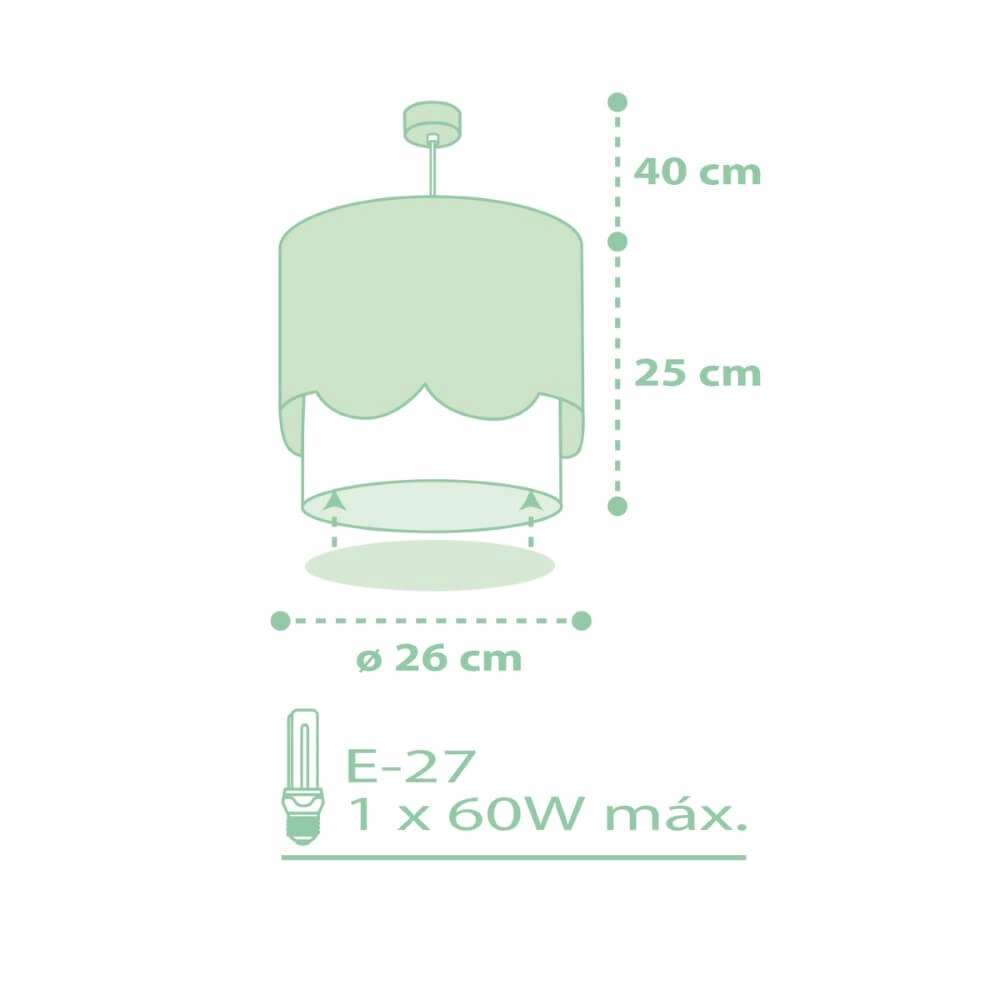 Children's room hanging lamp Sweet Love soft green Dalber 8420406617121