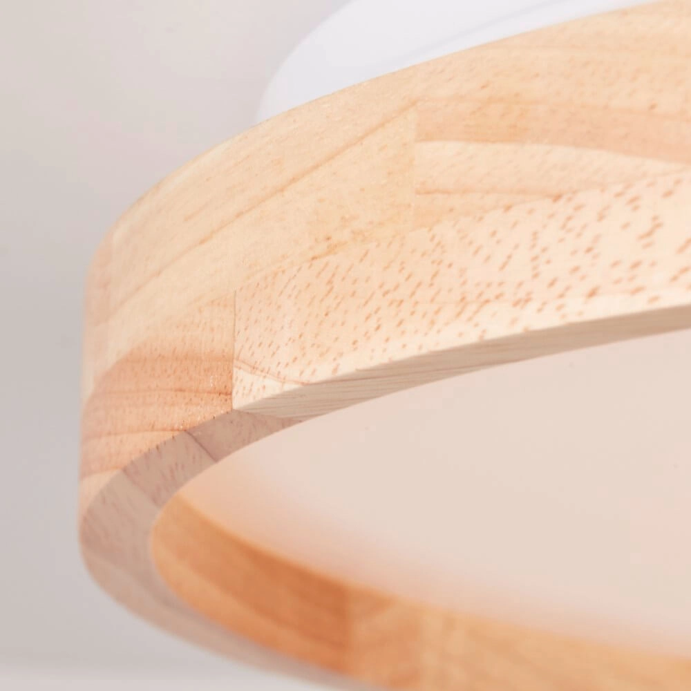 Ceiling light Alson Ø 39.5cm white with wood Brilliant 4004353411335