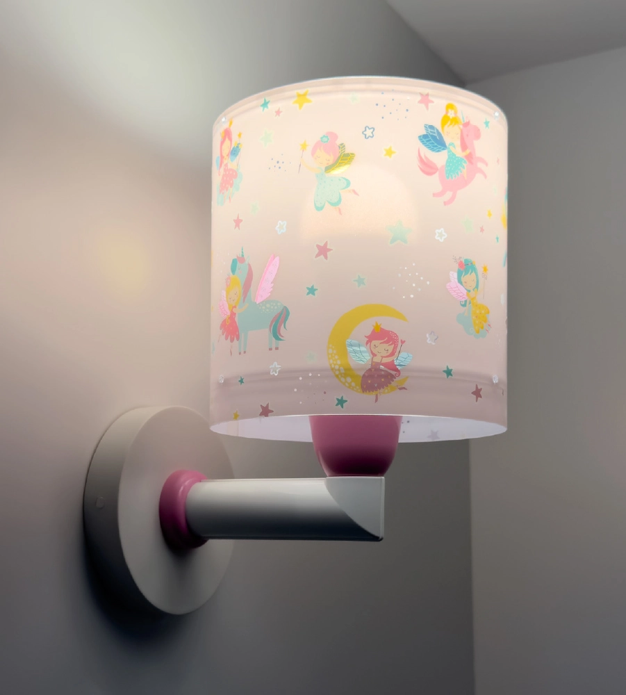 Children's room wall lamp in pink