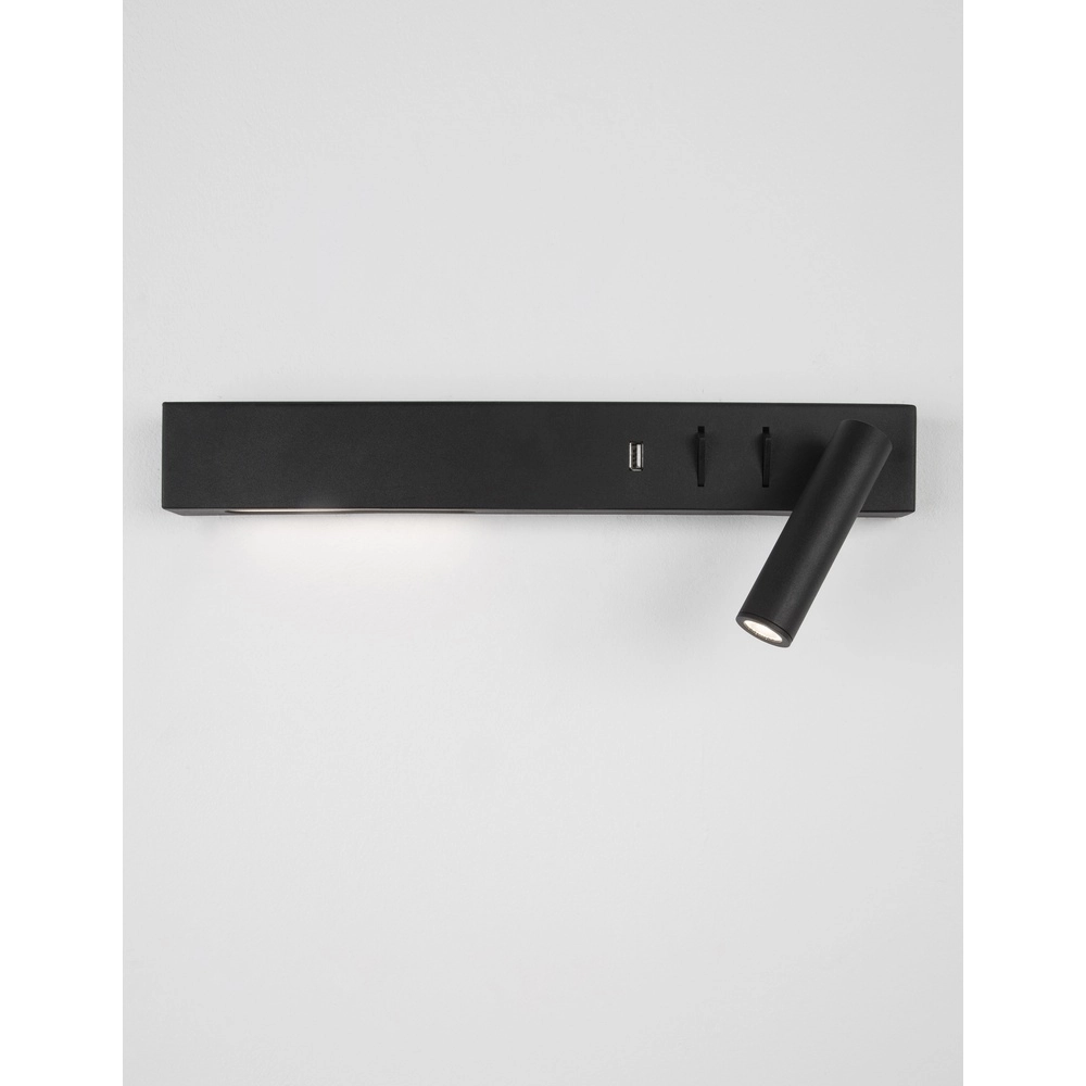 Bedside lamp Vida Right Black with USB