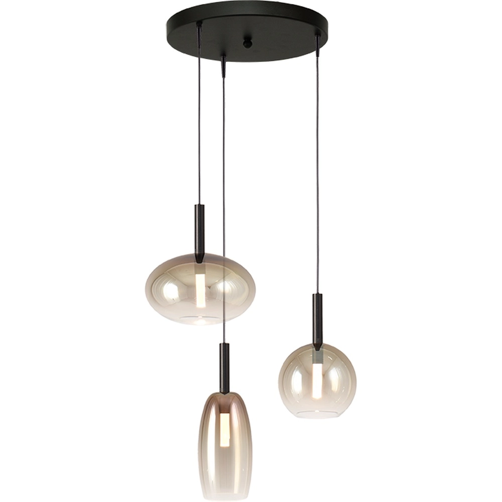 3L vide pendant lamp Lido with gold-fading glass