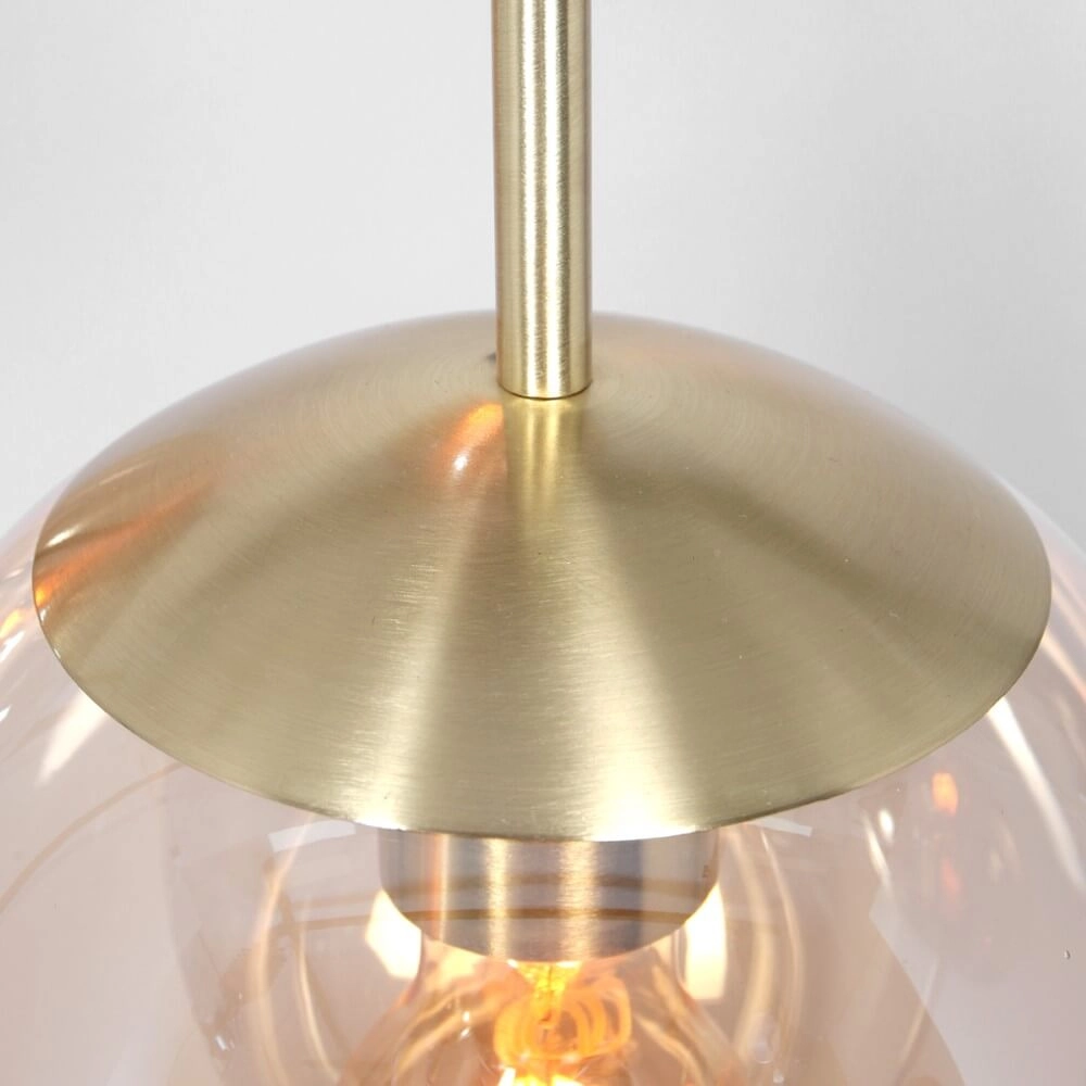 5-light loft hanging lamp Bolique gold with amber glass Steinhauer 8712746166439