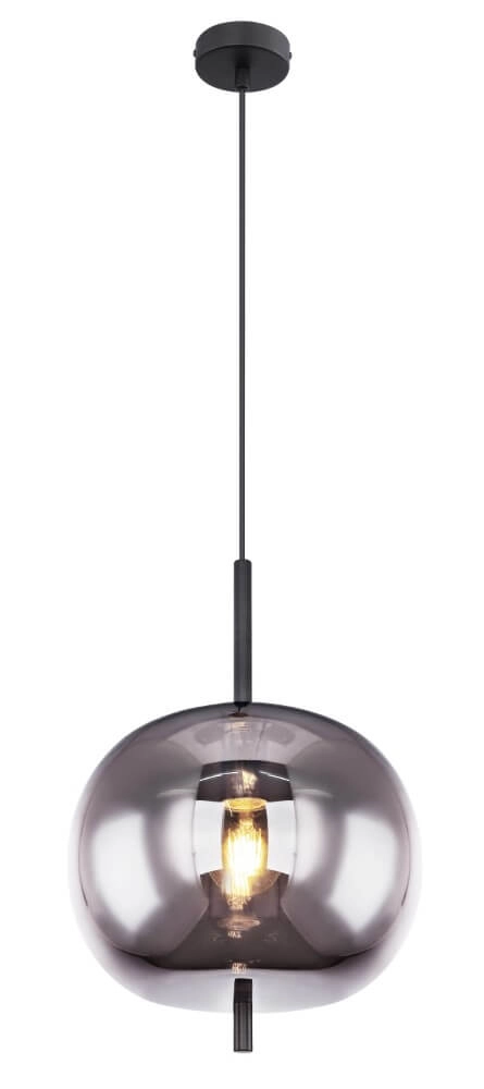 Hanging lamp Blacky black 1-light round