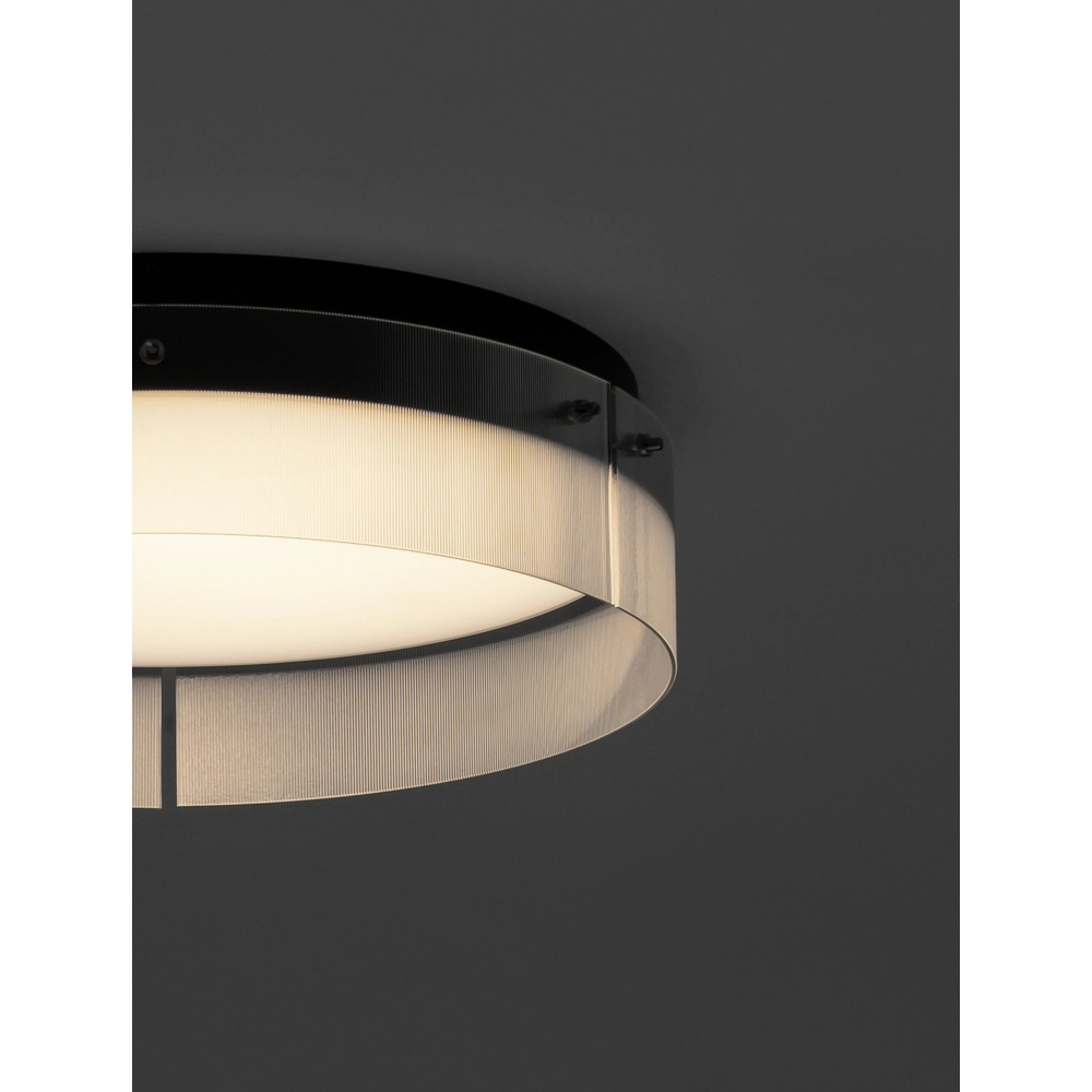 Design ceiling lamp Pauline black with glass Ø 55cm Lyora 5212017445407