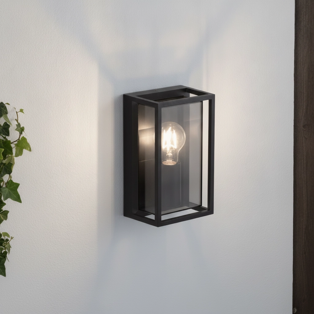 Black wall lamp Bonn for outdoors