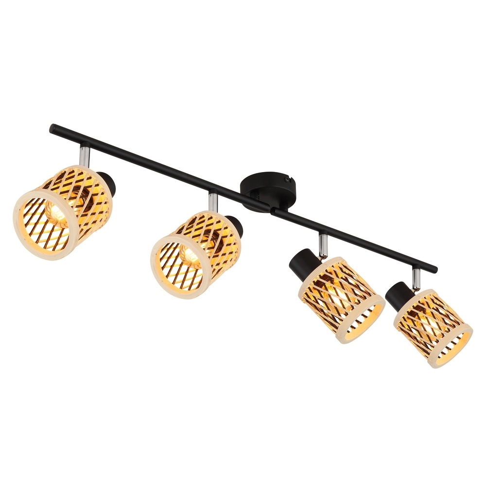 Wall lamp Mali 4-light black with caps