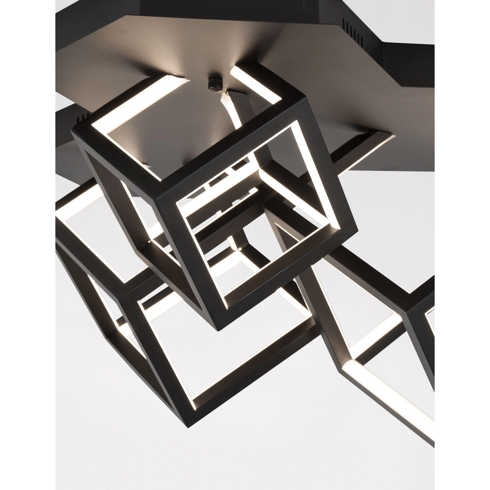 Square ceiling lamp Gabbia black Lyora 5212017423436