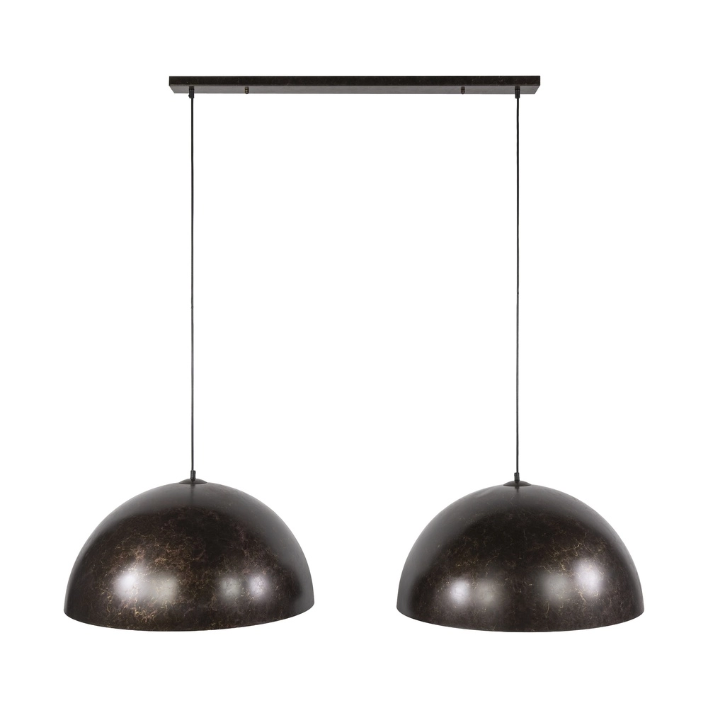 Industrial pendant lamp Dome 2x Ø 60cm - urban brown Lyora 8716803512573