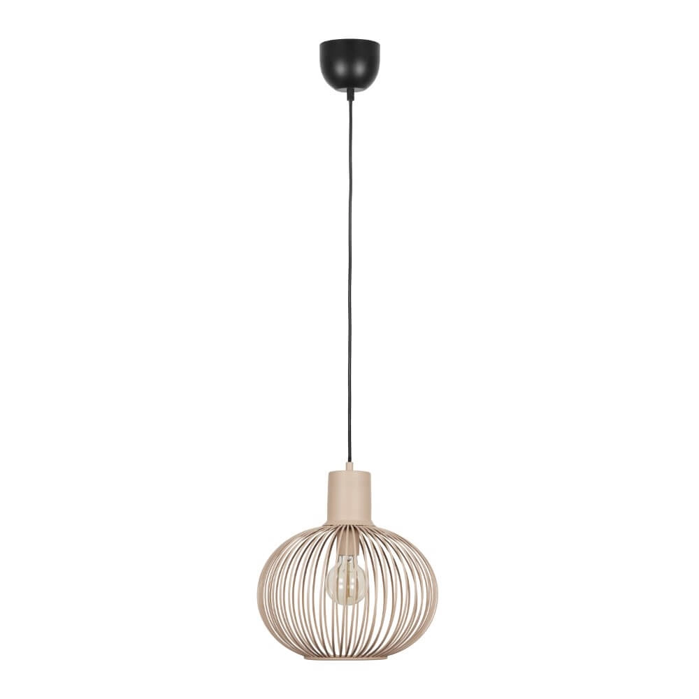 Wire pendant lamp Gila Ø 33cm - sand Trio 4017807617542