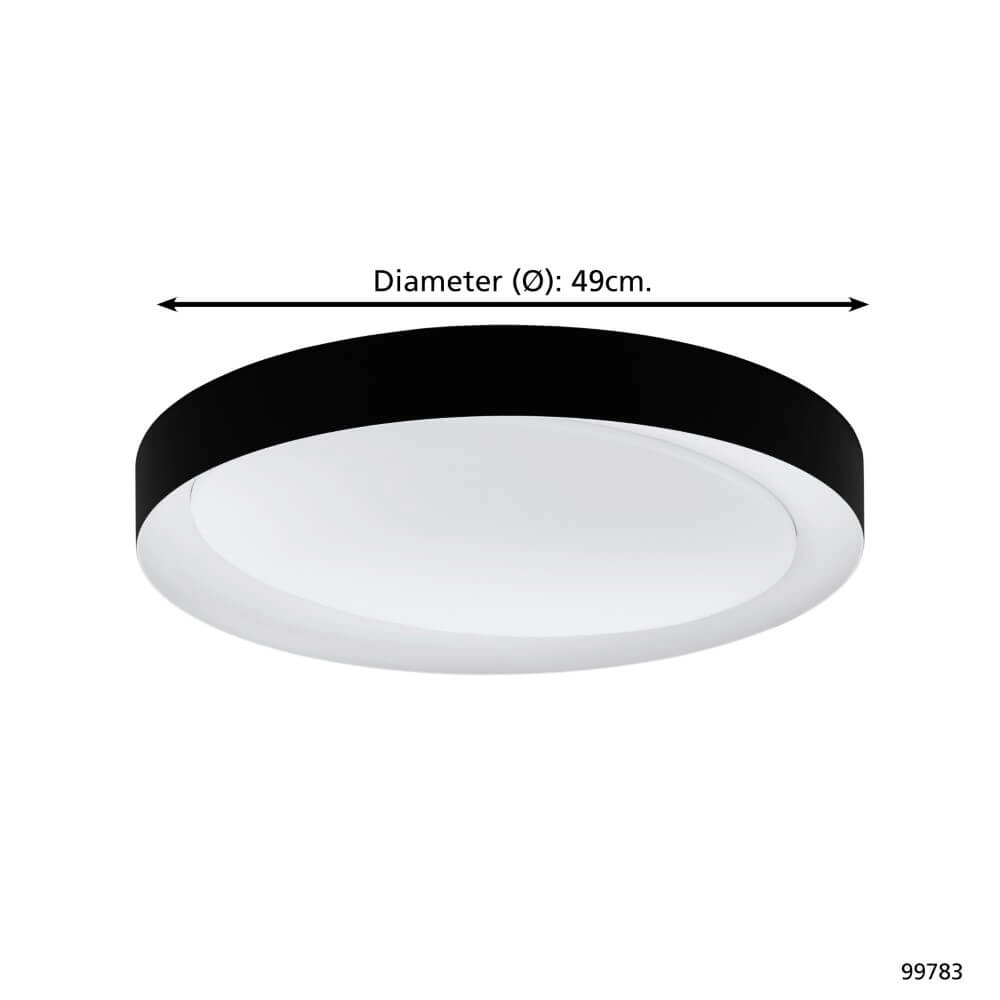 Black ceiling lamp Laurito Ø 49cm Eglo 9002759997830
