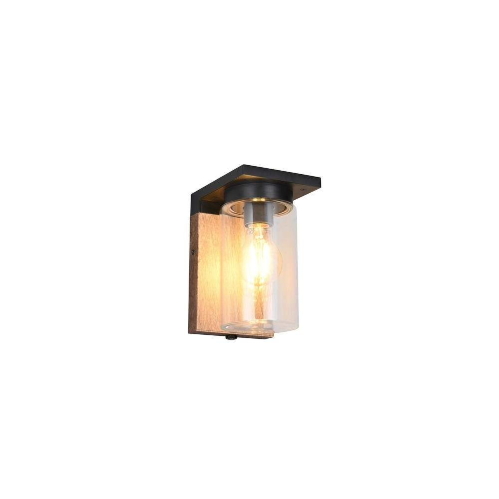 Wall lamp Ardila black with wood