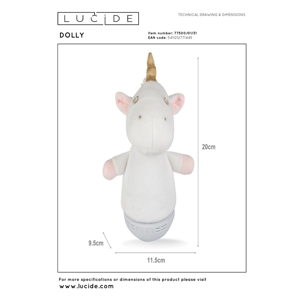 Night light Dolly Battery operated with music function - White Lucide 5411212771445