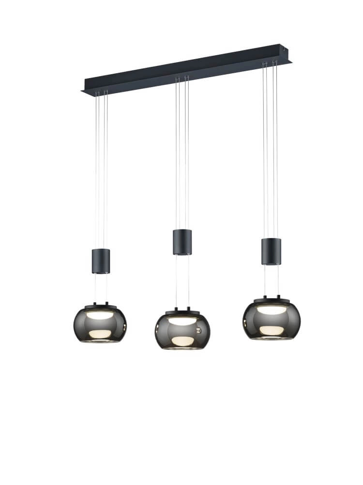 Design hanging lamp Madison Black - 3-light Trio 4017807542172