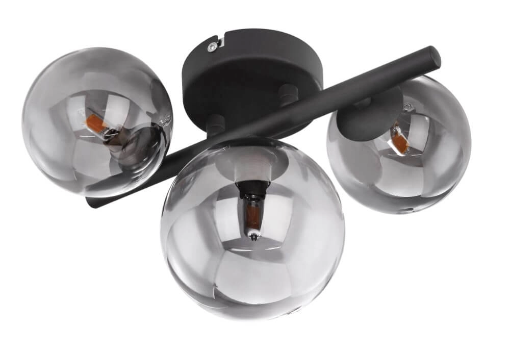 Black ceiling lamp with smoke glass Riha Globo 9007371396030
