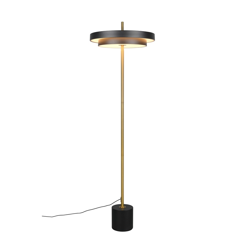 Modern floor lamp Keaton black with gold Trio 4017807655926