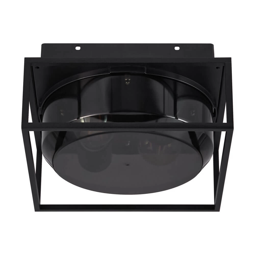 Black ceiling lamp IP44 Griffin with smoke window Nordlux 5704924010767