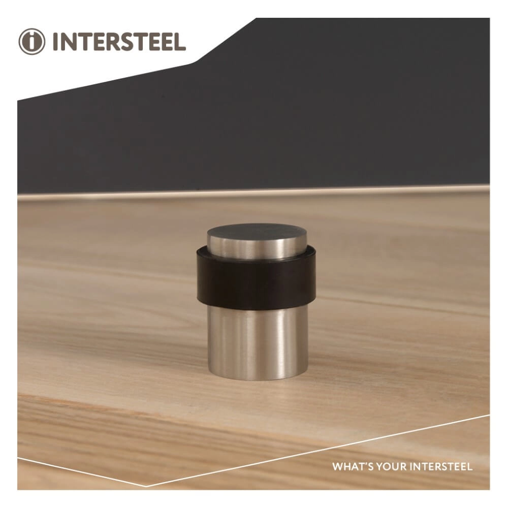 Doorstop Stelo Floor mounting stainless steel with ring Intersteel 8714186053447