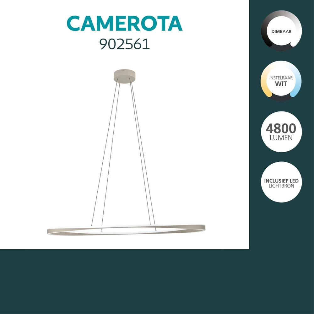 Design pendant lamp Camerota sand brown oval