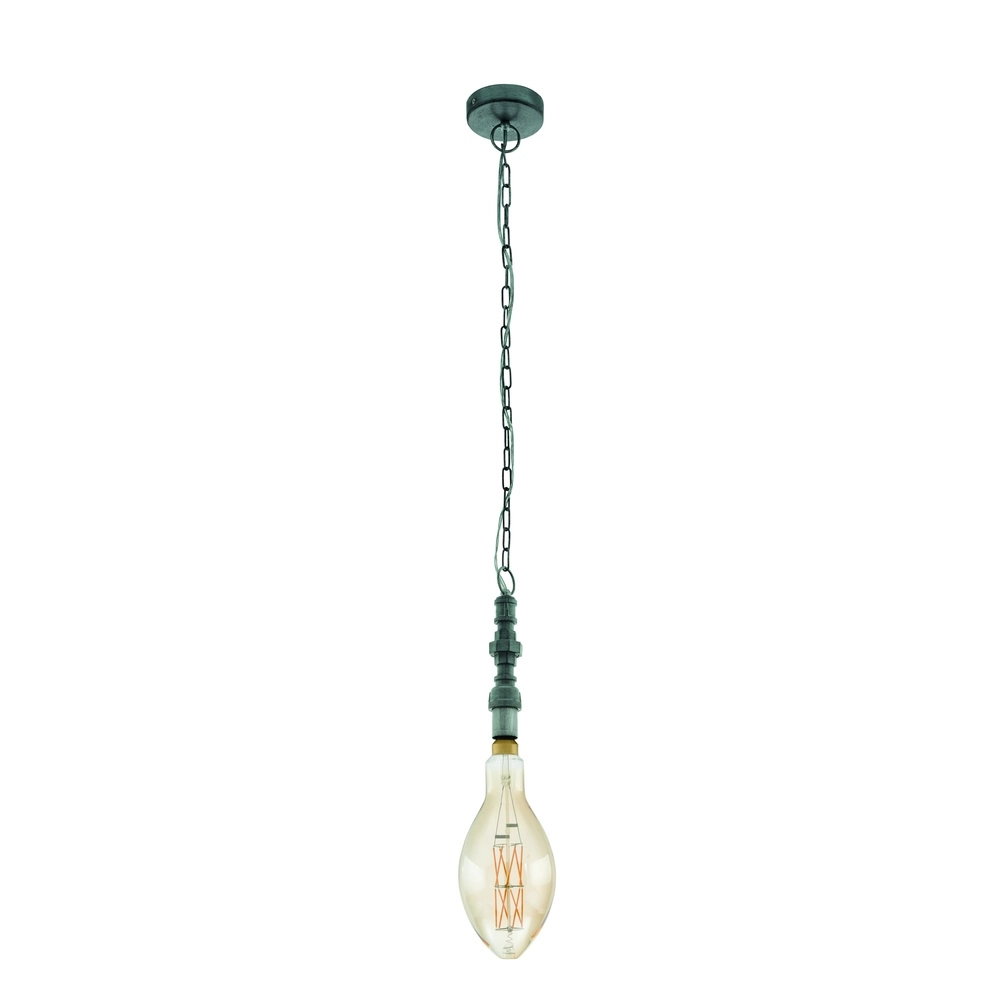 Gothic Pendant Lamp Pensilva silver grey
