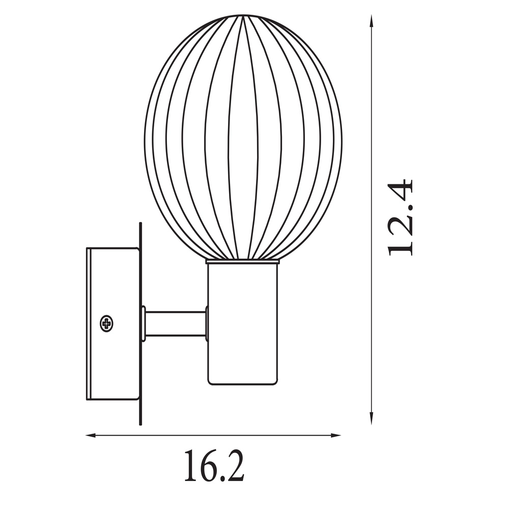 Wall lamp Luminsphere black single Searchlight 5053423297392