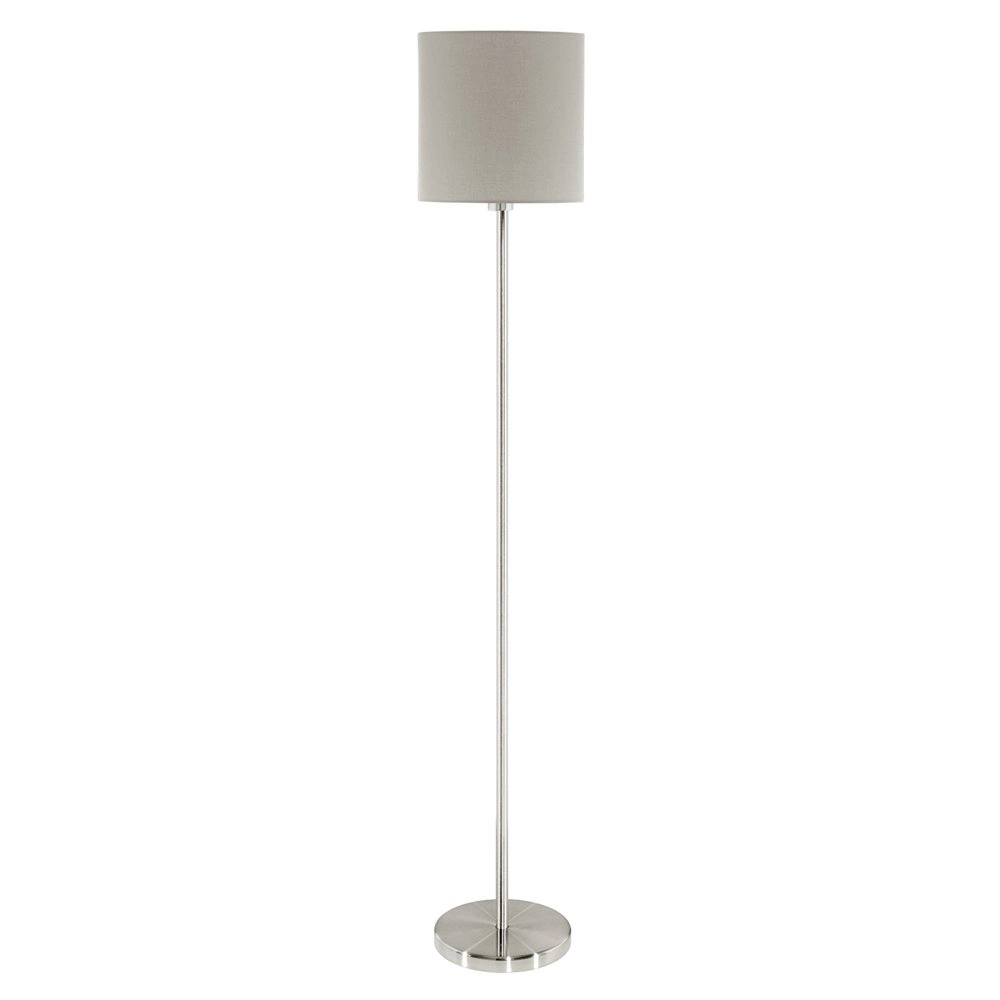 Floor lamp Pasteri 28cm nickel matt with light brown shade