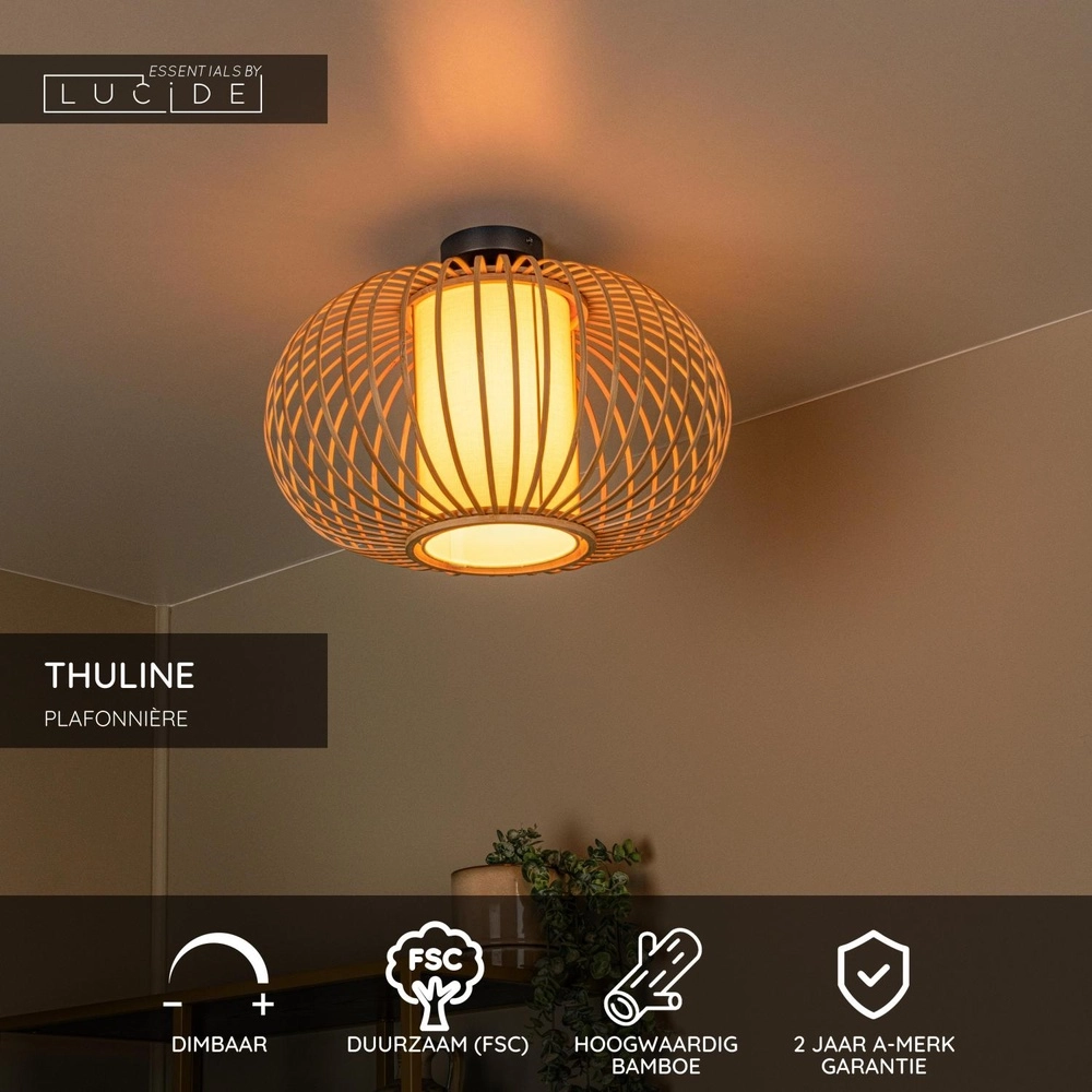 Ceiling lamp Thuline Wood look Lucide 5411212051769