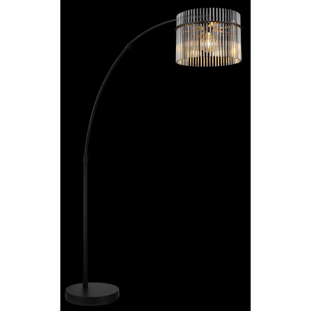 Black floor lamp Gorley with smoke glass Globo 9007371471942
