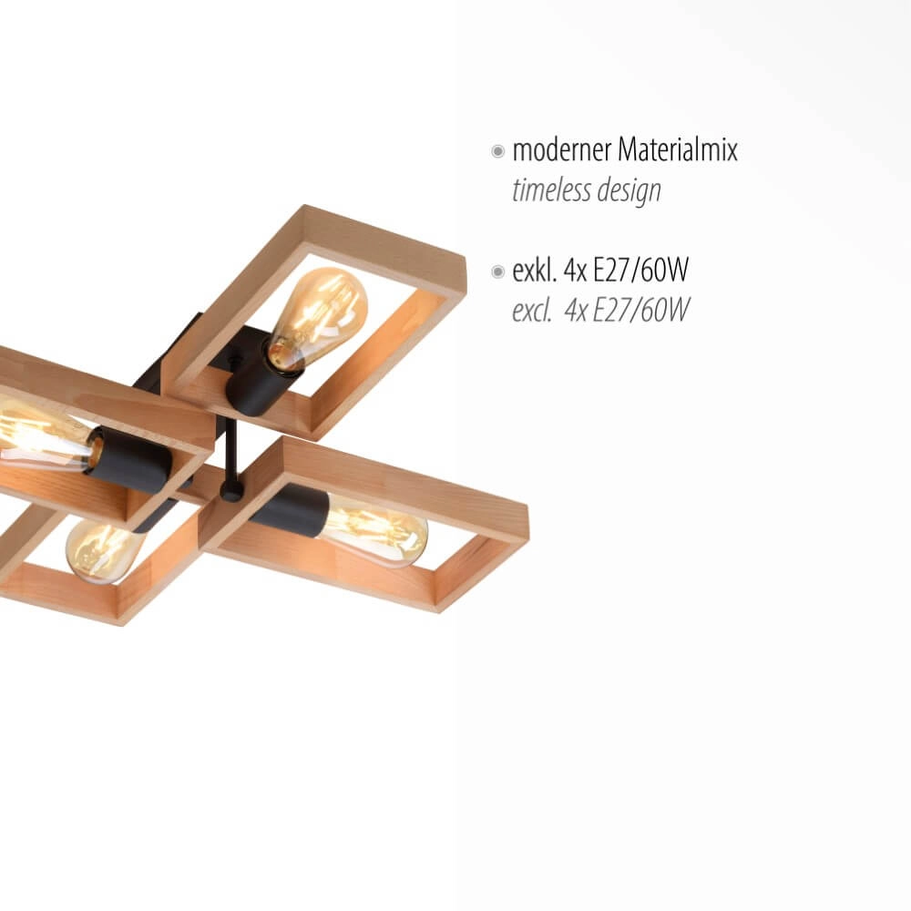 Country ceiling lamp Franky 4-light Just Light 4043689967949