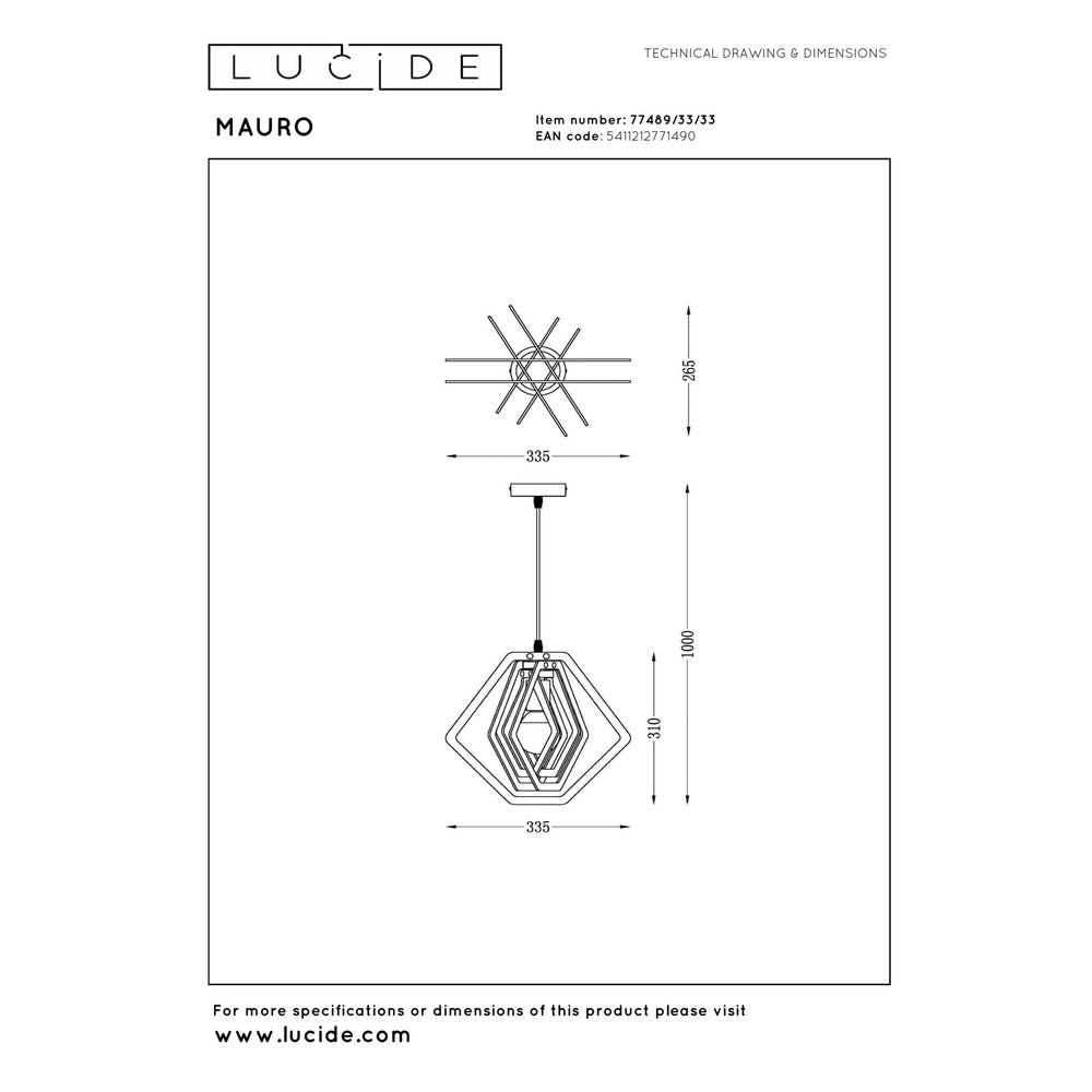 Pendant lamp for children's room Mauro Green Lucide 5411212771490