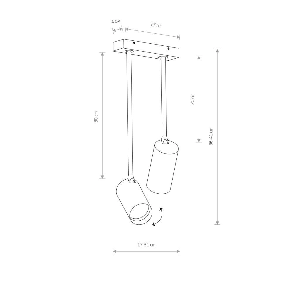 Tiltable surface-mounted spot Mono Long 2-light Lyora 5903139767590