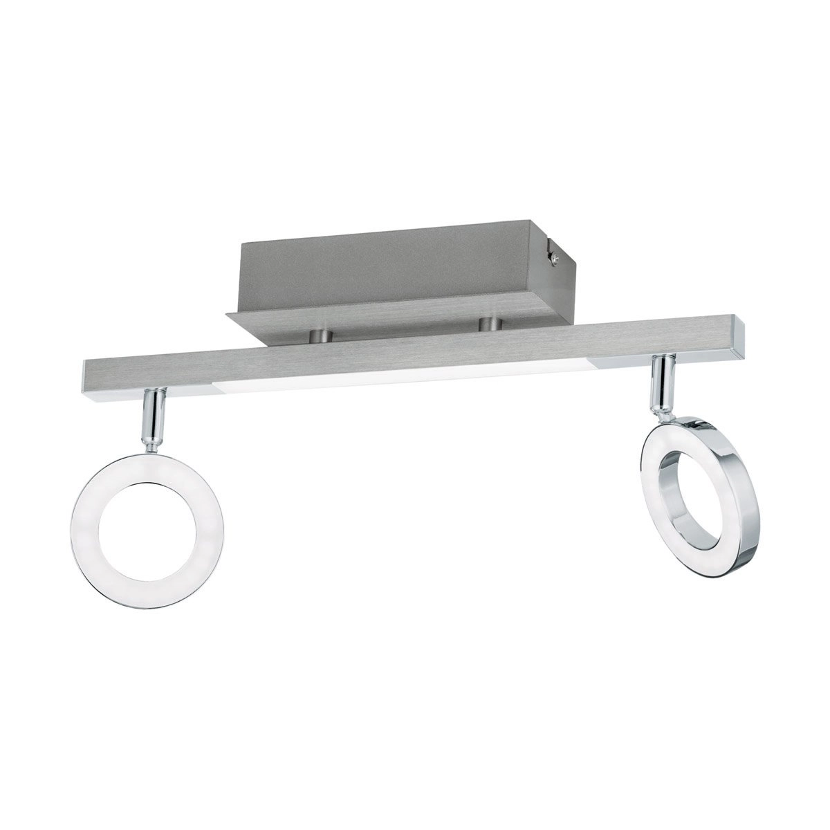 LED ceiling spot Cardillio 1 2-light metal gray