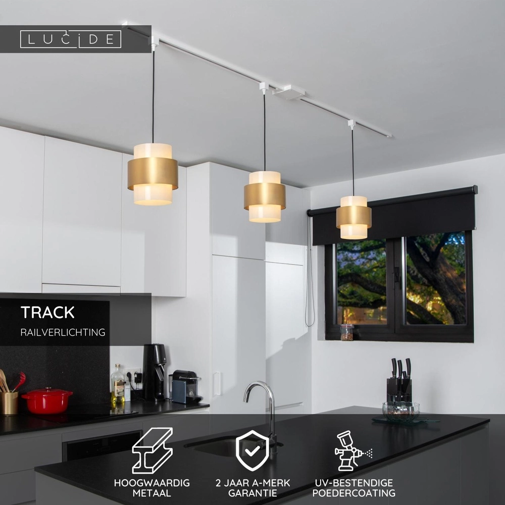 Rail pendant lamp adapter Track 1-phase white Lucide 5411212093868