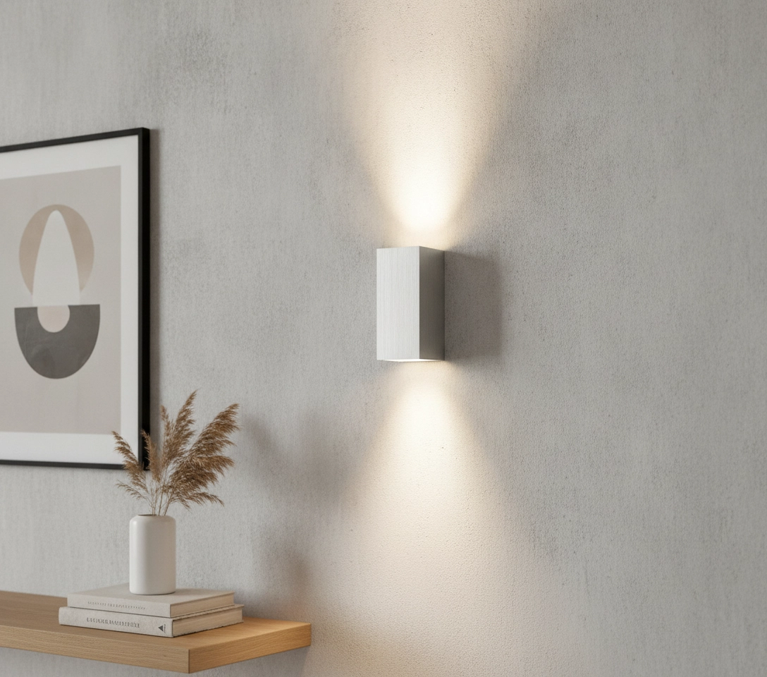 Square wall spot Dante2 metallic gray