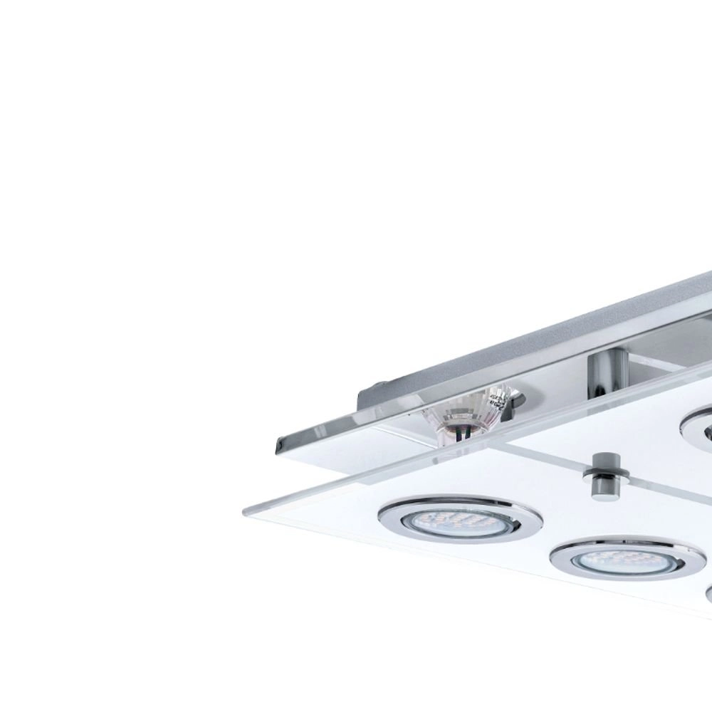 LED flush ceiling light Cabo Square 6x3w - 3000K - 34cm chrome Eglo 9002759309329