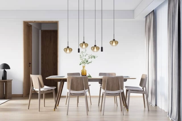 6-light pendant lamp Genua black with 4x gold glass and 2x pendant Masterlight 8718121357010