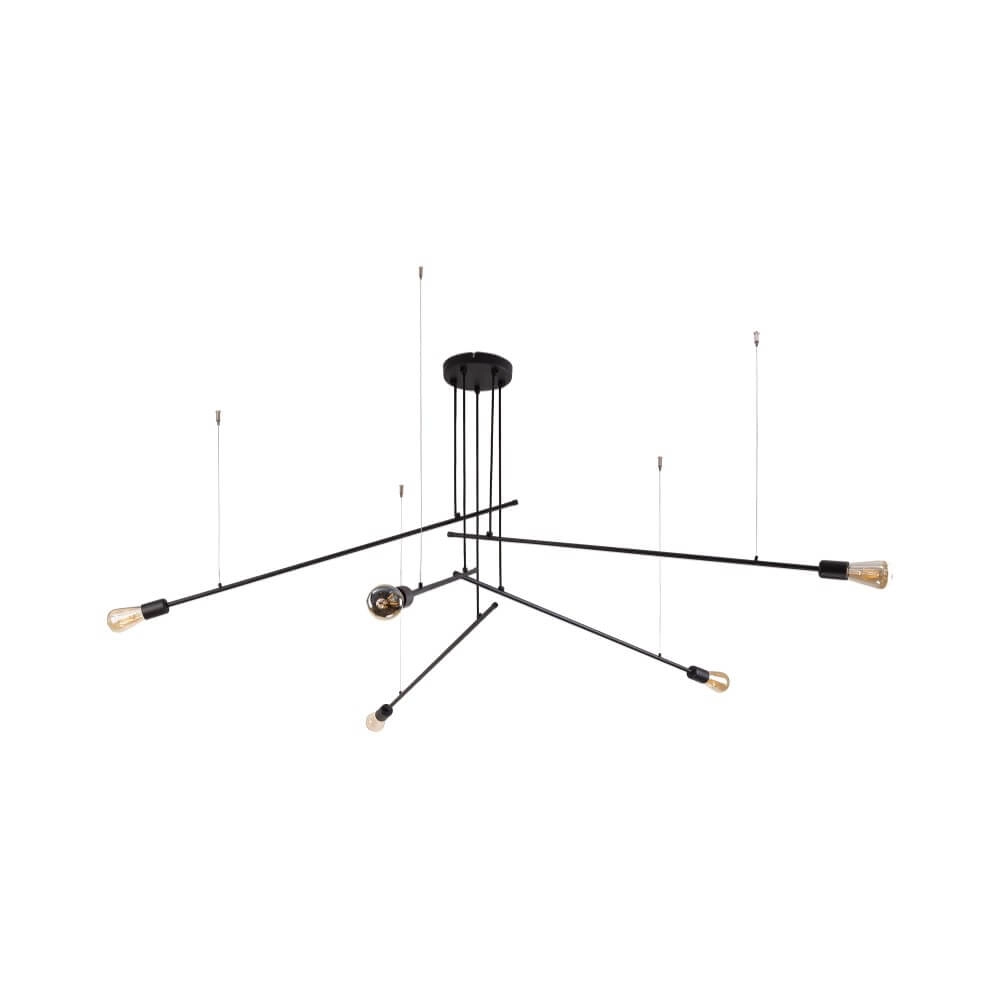 XXL hanging lamp Pile 5-light black