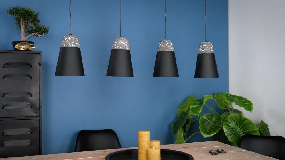 Black 4-light hanging lamp Canterras Eglo 9002759995454