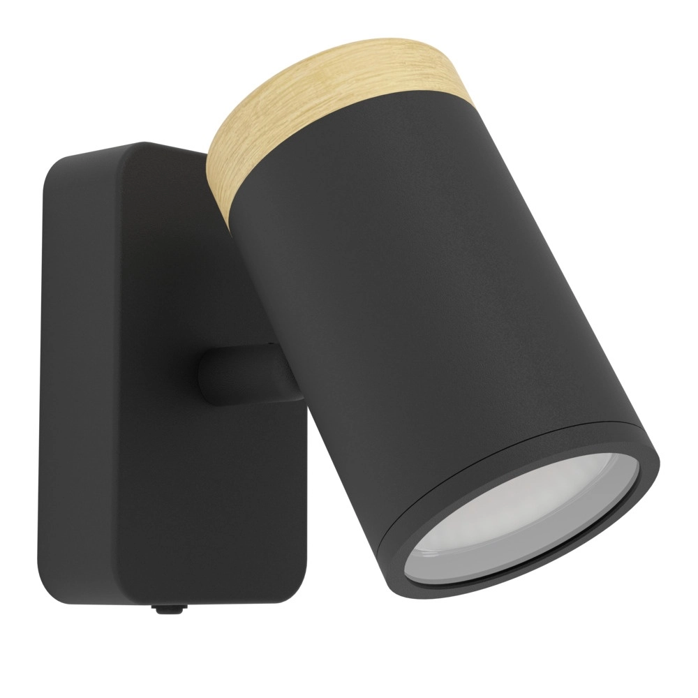 Wall lamp Consuma Single black with wood