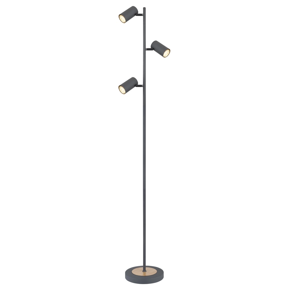 Floor lamp 3-lights Robby Graphite