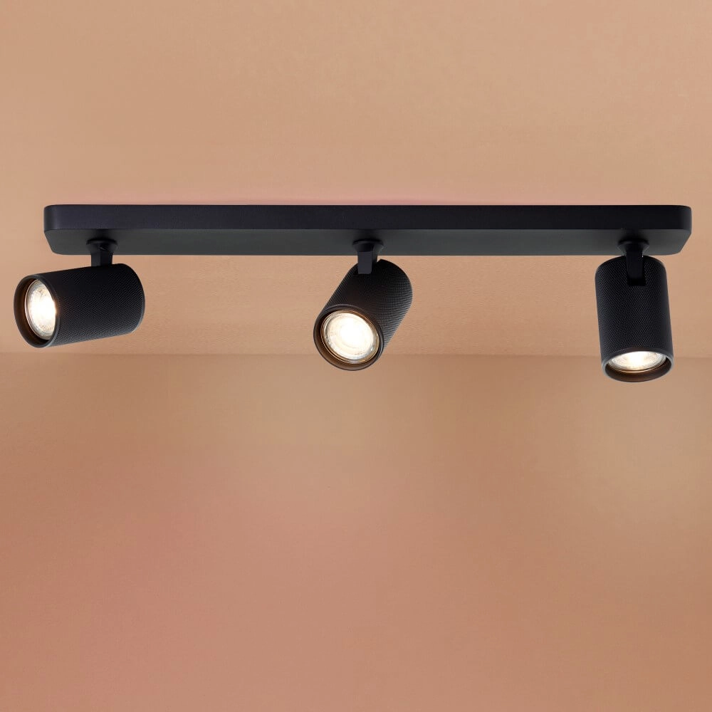 3-light surface-mounted spotlight Marty black Brilliant 4004353424403