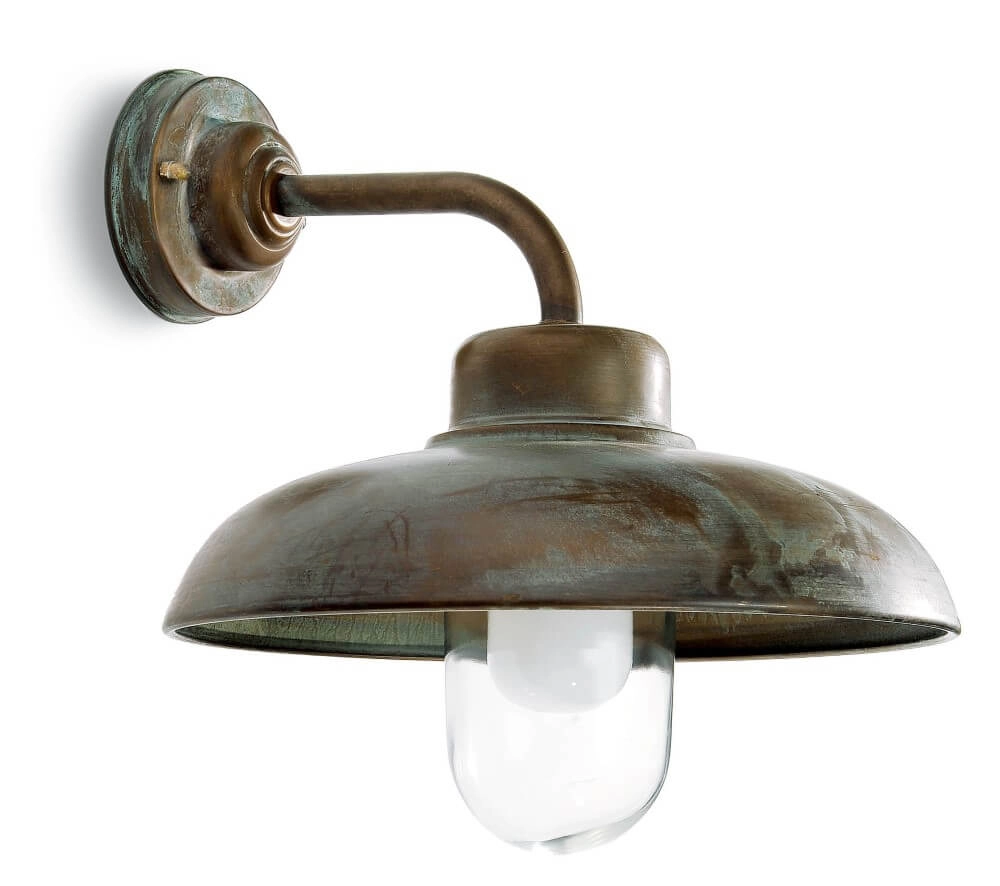 Sleek wall lamp Samoa aged brass