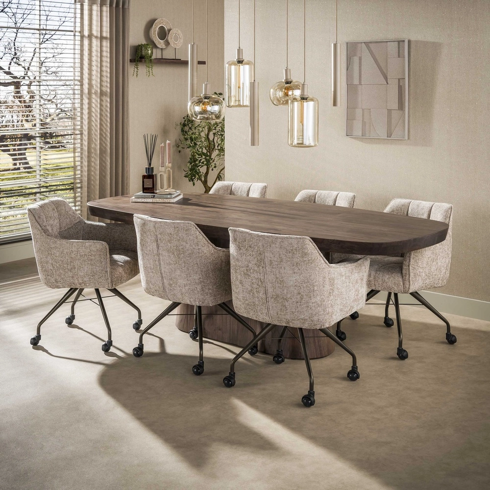 Dining table pendant lamp Serene 7-lights - sand Lyora 8716803510920