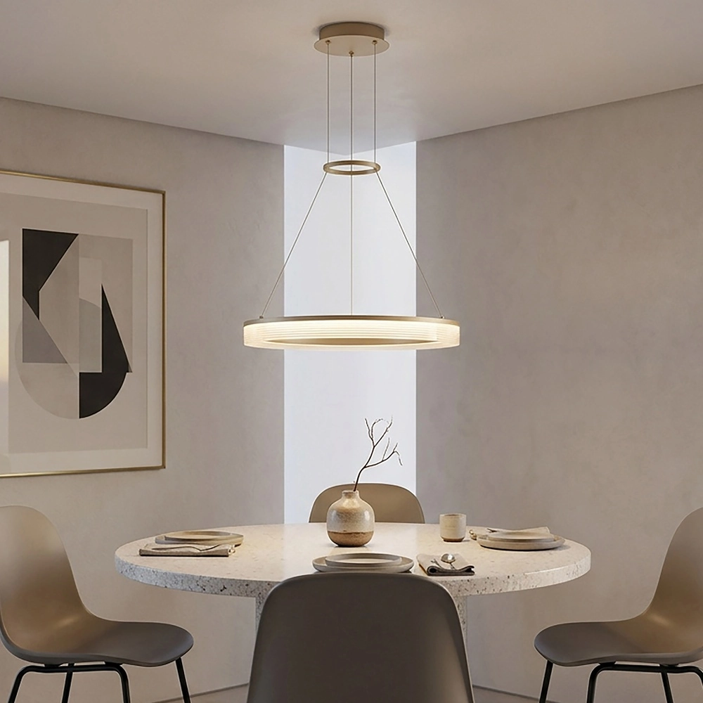 Design pendant lamp Lumen Rings sand brown Ø 45cm