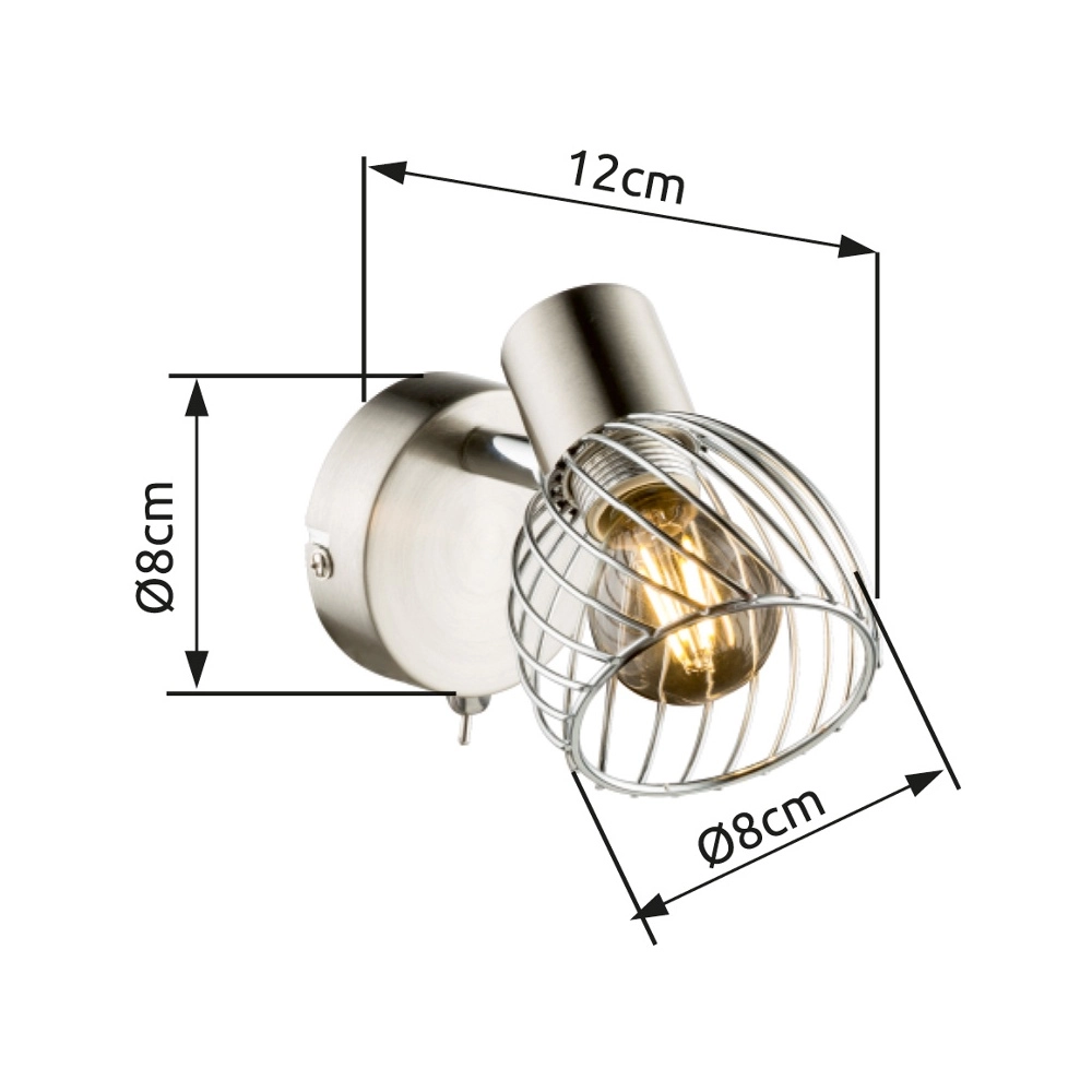 Wall lamp Texas nickel Globo 9007371356898