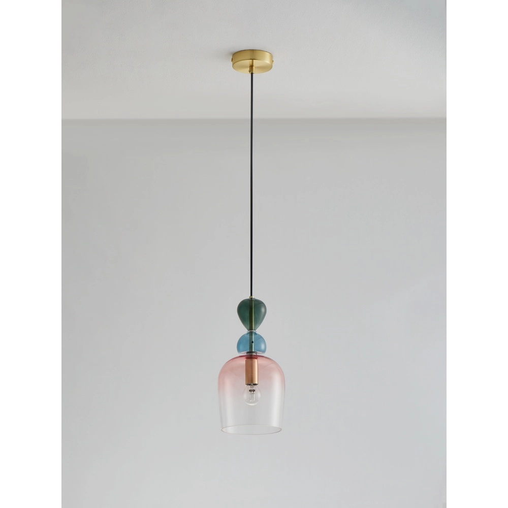 Colored pendant lamp Murano pink Lyora 5212017434197