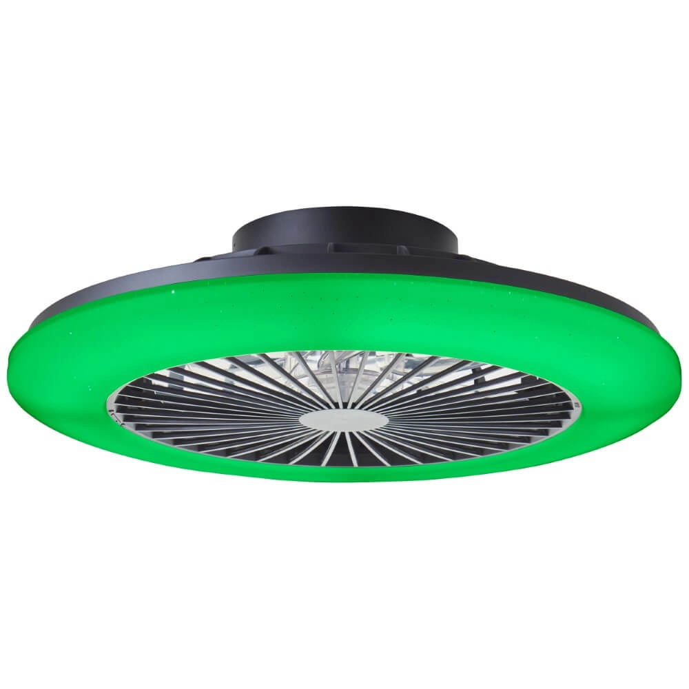 Black fan Salerno with RGB function Brilliant 4004353435881