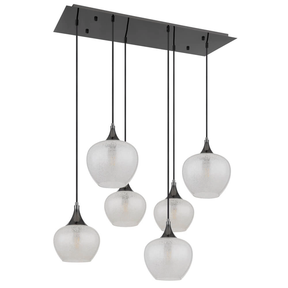 Anthracite pendant lamp Maxy with white glass 6-lights Globo 9007371453184