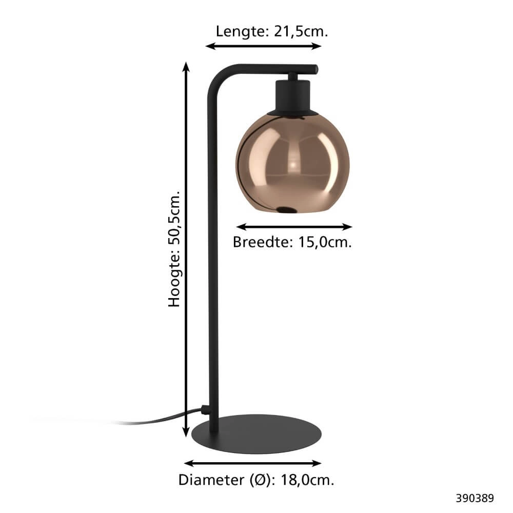 Copper table lamp Cordoba black Stars of Light 9008606295197