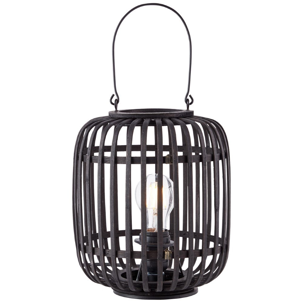 Country table lamp Woodrow black wood Brilliant 4004353380884